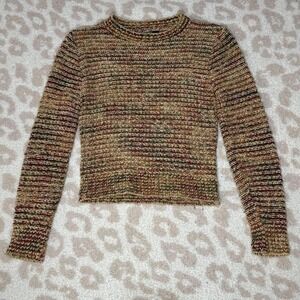 Vintage Multicolor Chunky Knit Sweater — Medium (Fits XS)
